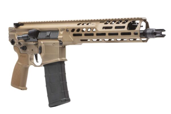 SIG SAUER MCX-SPEAR LT PISTOL 11.5" COYOTE 5.56 NATO RIGHT SIDE VIEW FRONT ANGLE