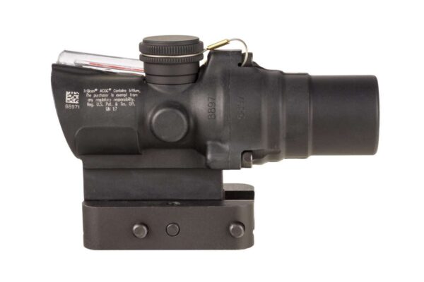 TRIJICON 1.5x16S COMPACT ACOG SCOPE DUAL ILLUMINATED RTR 223 RETICLE W/ Q-LOC MOUNT LEFT SIDE VIEW