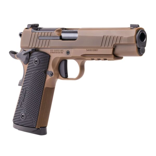 SIG SAUER 1911 X-SERIES COYOTE OPTIC READY .45 ACP RIGHT SIDE VIEW FRONT ANGLE