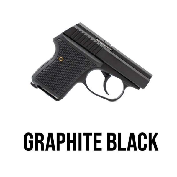 SEECAMP LWS 380 GRAPHITE BLACK RIGHT SIDE VIEW MUZZLE ANGLED DOWN