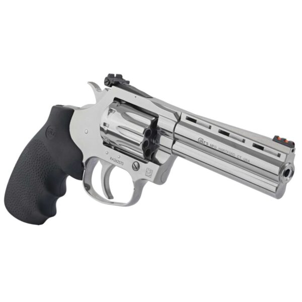 COLT KING COBRA STAINLESS 4.25" 22LR 10 ROUND CYLINDER TOP RIGHT SIDE VIEW FRONT ANGLE