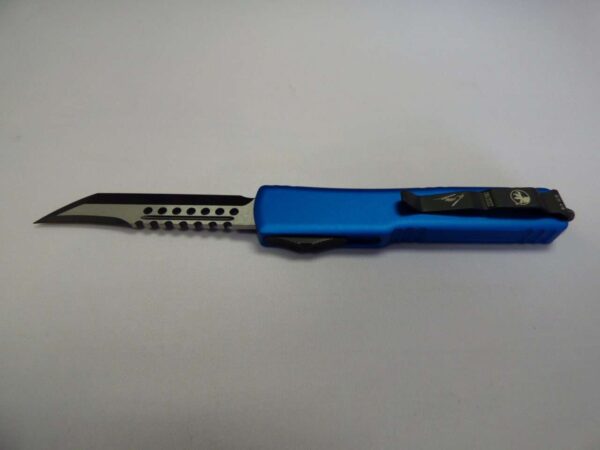 MICROTECH UTX-70 HELLHOUND SIGNATURE SERIES BLUE STANDARD EDGE UP