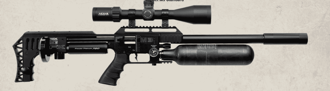 FX IMPACT M3 STANDARD .30 CALIBER 600MM BLACK WITH 5" DONNYFL MODERATOR RIGHT SIDE VIEW