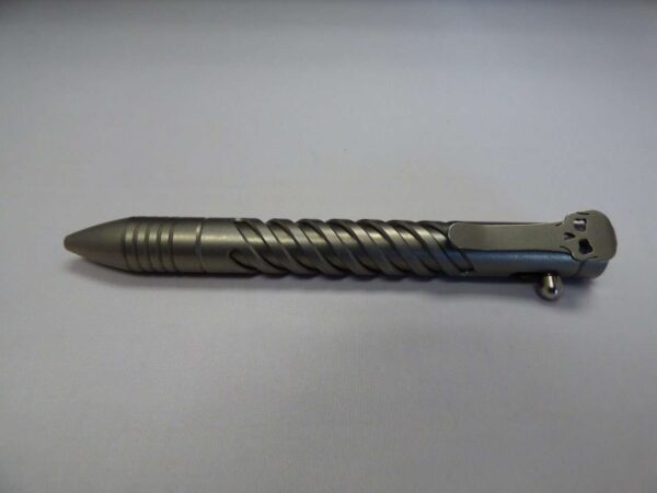 CHAVES TITANIUM BOLT PEN SPIRAL CLIP TOWARD TOP BOLT MECHANISM FACING UP