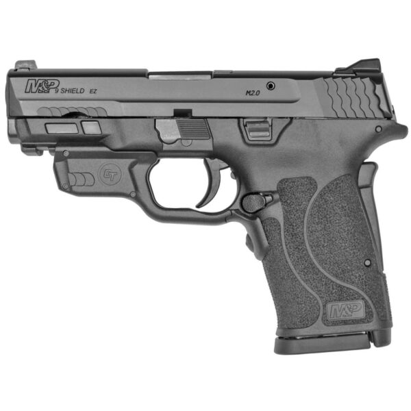 SMITH AND WESSON M&P9 SHIELD EZ NO THUMB SAFETY CRIMSON TRACE RED LASERGUARD LEFT SIDE VIEW