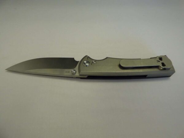 CHAVES LIBERATION 229 DROP POINT STONEWASHED TITANIUM BLACK G10 MACHINE BLADE EDGE UP