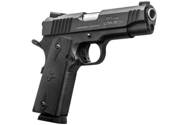 TAURUS 1911 COMMANDER 45ACP MATTE BLACK RIGHT SIDE VIEW FRONT ANGLE