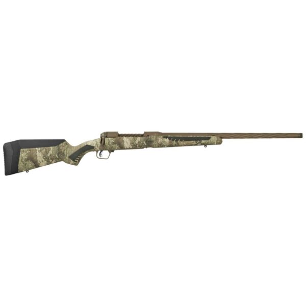 SAVAGE ARMS 110 HIGH COUNTRY TRUETIMBER STRATA MIDNIGHT BRONZE 22" 6.5 CREEDMOOR LEFT SIDE VIEW FRONT ANGLE
