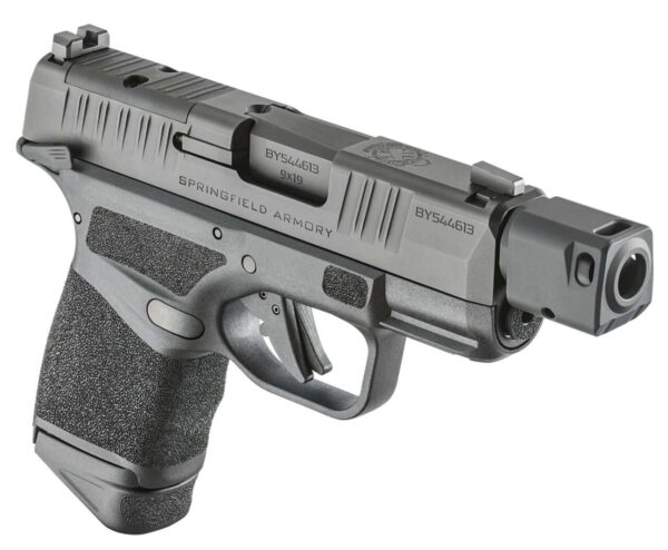 SPRINGFIELD ARMORY HELLCAT® RDP 3.8″ MICRO-COMPACT MANUAL SAFETY 9MM TOP RIGHT SIDE VIEW GRIP EXTENSION FRONT ANGLE