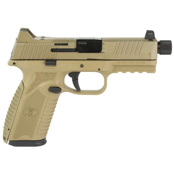 FN HERSTAL 510 TACTICAL FDE NIGH SIGHTS OPTIC READY 10MM LEFT SIDE VIEW