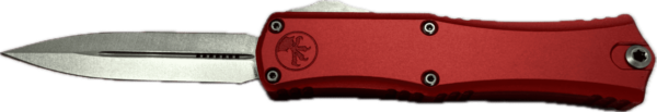 MICROTECH KNIVES MINI HERA II DOUBLE EDGE RED STONEWASH STANDARD NON CLIP SIDE