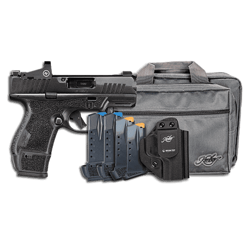KIMBER R7 MAKO OPTIC INCLUDE MAGAZINE BUNDLE 15 ROUND 9MM RIGHT SIDE VIEW WITH MAGAZINES AND SOFT CASE