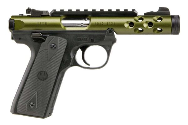 RUGER MARK IV 22/45 LITE OD GREEN ANODIZED THREADED BARREL RIGHT SIDE VIEW
