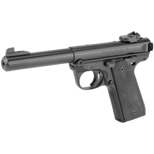 ruger mk iv 22/44 blued left side view front angle