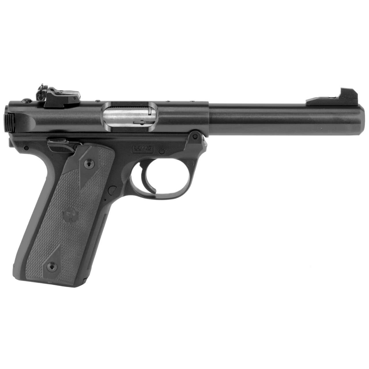 ruger mk iv 22/44 blued left side view front angle