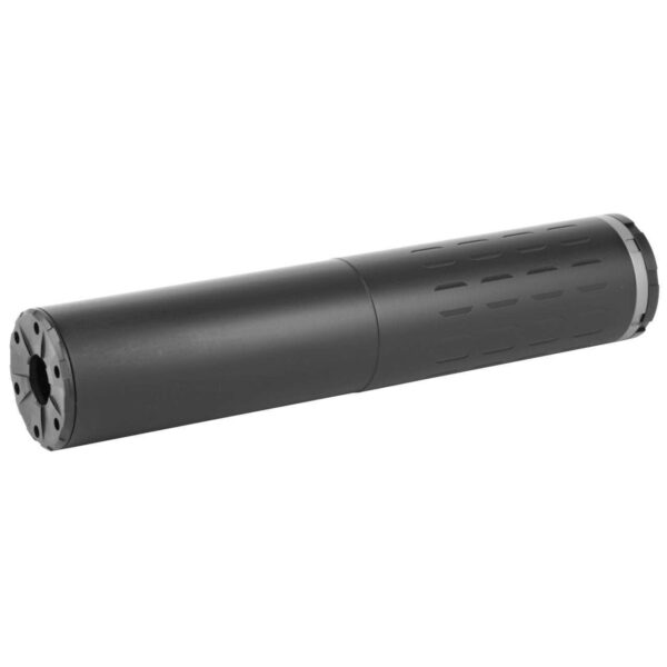 SILENCERCO HYBRID 46 BLACK .46CAL TOP LEFT SIDE VIEW FRONT ANGLE