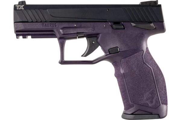 TAURUS TX22 HARD ANODIZED BLACK / PURPLE WINE LEFT SIDE VIEW