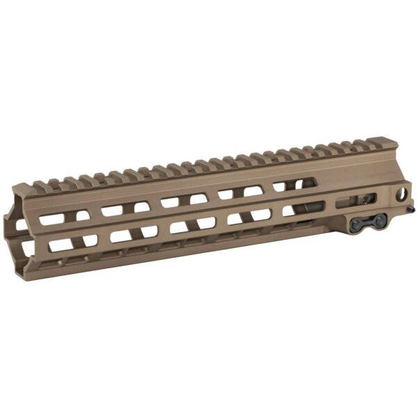 GEISSELE 10.5" SUPER MODULAR RAIL MK8 M-LOK® DDC TOP LEFT SIDE VIEW FRONT ANGLE