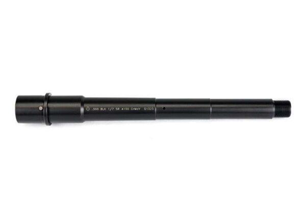 BALLISTIC ADVANTAGE 9" .300 BLACKOUT PISTOL LENGTH AR 15 BARREL MODERN SERIES TOP RIGHT SIDE VIEW FRONT ANGLE MUZZLE FACING RIGHT