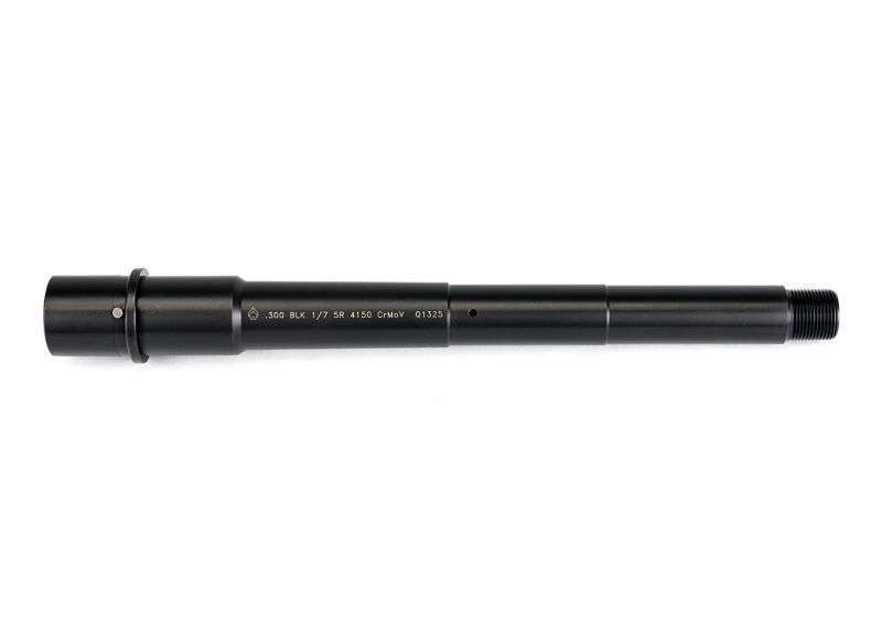 BALLISTIC ADVANTAGE 9" .300 BLACKOUT PISTOL LENGTH AR 15 BARREL MODERN SERIES TOP RIGHT SIDE VIEW FRONT ANGLE MUZZLE FACING RIGHT