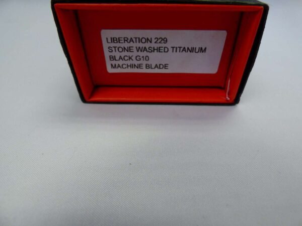 CHAVES LIBERATION 229 DROP POINT STONEWASHED TITANIUM BLACK G10 MACHINE BLADE LABEL