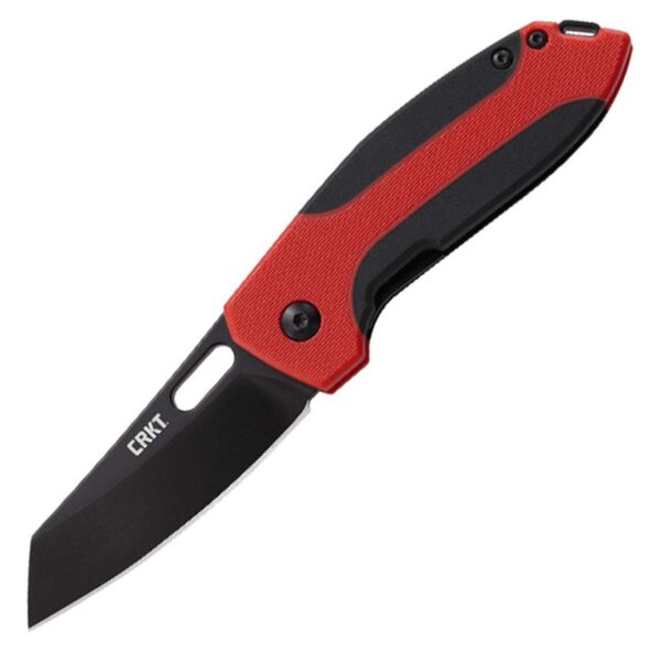 CRKT SKETCH RED LEFT SIDE VIEW OPEN EDGE/TIP ANGLE DOWN