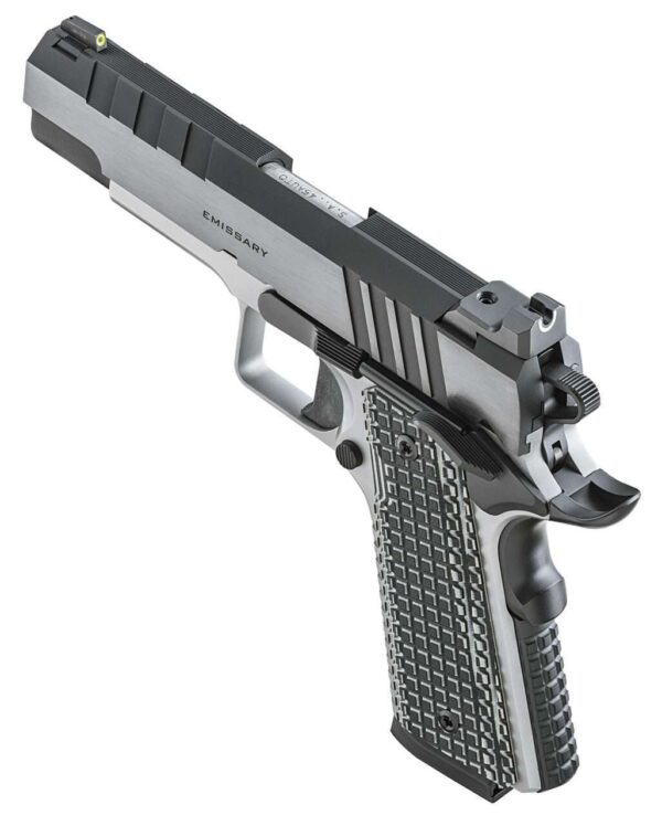 SPRINGFIELD ARMORY 1911 EMISSARY 4.25" .45 ACP TOP LEFT SIDE VIEW REAR ANGLE