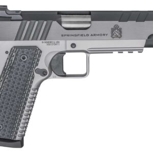 SPRINGFIELD ARMORY 1911 EMISSARY BOTTOM RIGHT SIDE VIEW BACK ANGLE WITH MAGAZINE