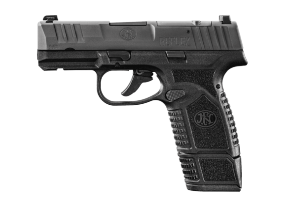 FN REFLEX MRD NMS BLACK 9MM LEFT SIDE VIEW EXTENDED MAGAZINE