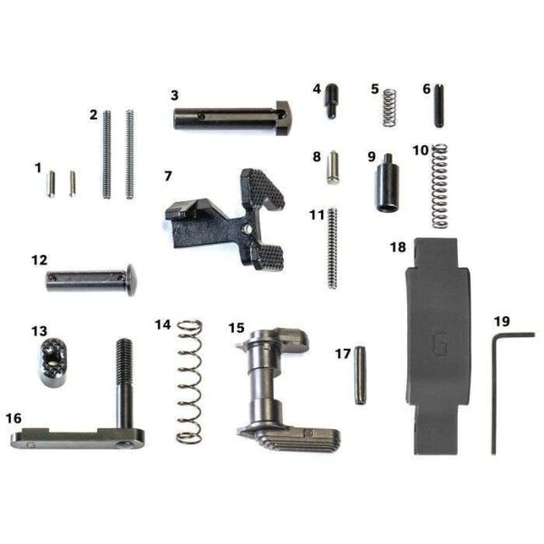 GEISSELE SUPER DUTY LOWER PARTS KIT - BLACK, NO GRIP - PARTS INCLUDED IN KIT