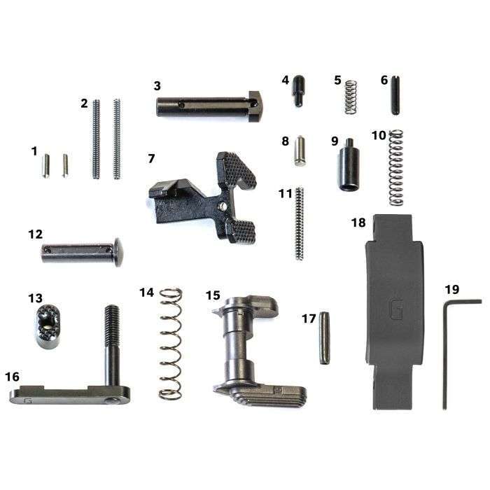 GEISSELE SUPER DUTY LOWER PARTS KIT - BLACK, NO GRIP - PARTS INCLUDED IN KIT