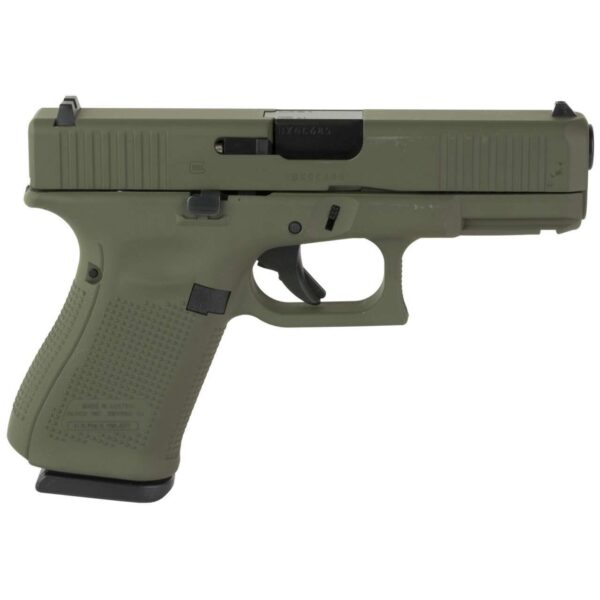 GLOCK 19 GEN5 FS SKYDAS CERAKOTE OD GREEN 9MM AUSTRIA LEFT SIDE VIEW