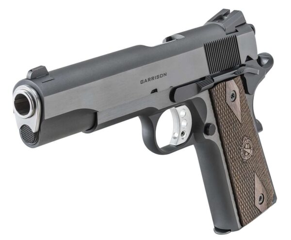 SPRINGFIELD ARMORY 1911 GARRISON TOP LEFT SIDE VIEW FRONT ANGLE