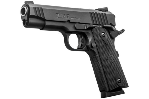 TAURUS 1911 COMMANDER 45ACP MATTE BLACK LEFT SIDE VIEW FRONT ANGLE