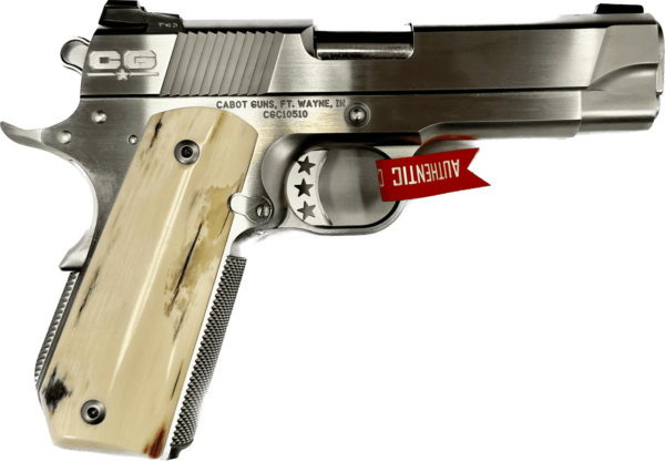 CABOT GUNS THE GENTLEMENS' CARRY STAINLESS MAMMOTH GRIPS 9MM CERTIFICATE OF AUTHENTICITY