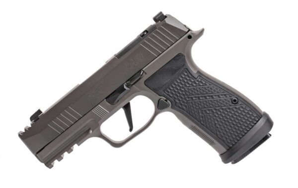 SIG SAUER P365AXG LEGION OR 9MM LEFT SIDE VIEW MUZZLE ANGLED DOWN
