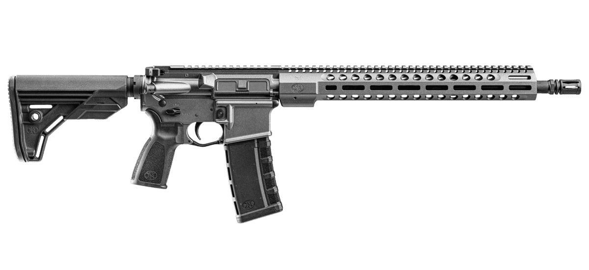 fn15 tac3 carbine gray left side view angled forward and down