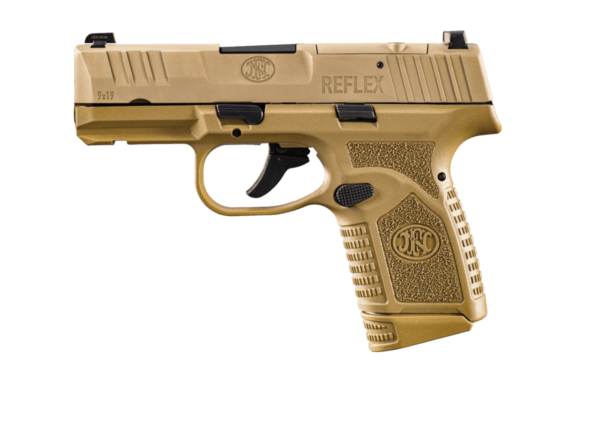 FN REFLEX MRD NO MANUAL SAFETY FDE 9MM LEFT SIDE VIEW