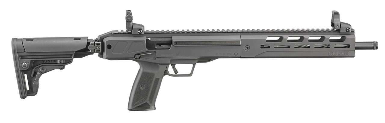 RUGER LC CARBINE STANDARD MODEL 5.7X28 16.25" THREADED BARREL LEFT SIDE VIEW STOCK FOLDED
