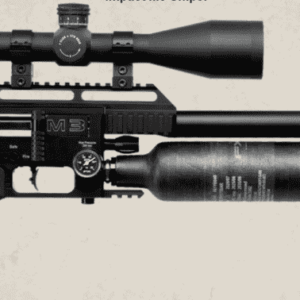 FX IMPACT M3 SNIPER .25 CALIBER 700MM BLACK WITH 5" DONNYFL MODERATOR RIGHT SIDE VIEW