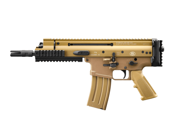 FN HERSTAL SCAR 15P V-RAIL PISTOL FDE 7.5" 5.56 NATO LEFT SIDE VIEW