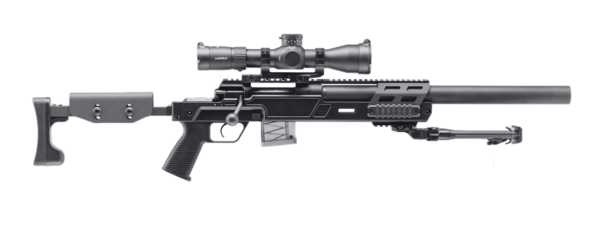 B&T SPR 300 PRO PISTOL KIT WITH SILENCER, BIPOD AND SCOPE RINGS RIGHT SIDE VIEW DOES NOT COME WITH OPTIC