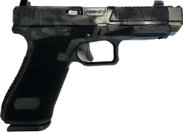 AGENCY ARMS GLOCK 45 SAGE DYNAMICS IOS V2 BLACK MULTICAM 9MM RIGHT SIDE VIEW