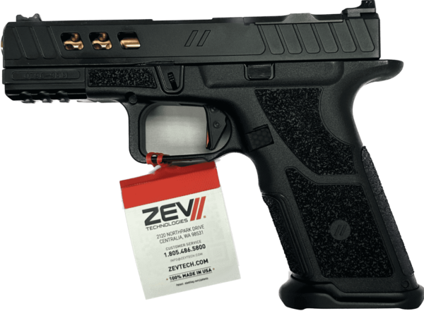 ZEV TECH OZ9C ELITE X-GRIP HELLBENDER BLACK/BRONZE 9MM LEFT SIDE VIEW