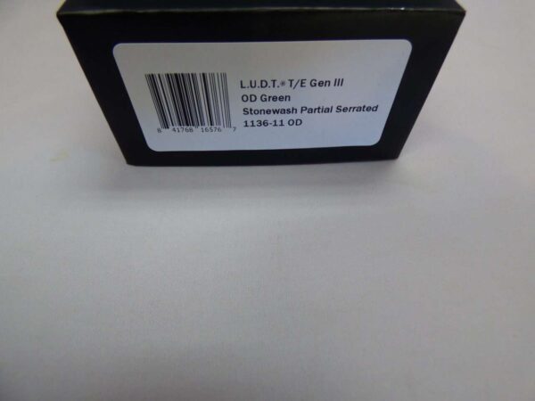 MICROTECH KNIVES L.U.D.T. TANTO EDGE GEN III OD GREEN STONEWASH PARTIAL SERRATED LABEL