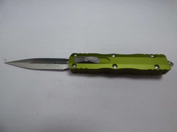 MICROTECH DIRAC DOUBLE EDGE OD GREEN STONEWASH STANDARD CLIP SIDE