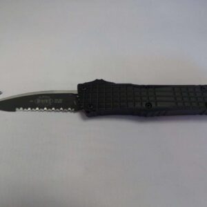 MICROTECH COMBAT TROODON FRAG HS RESCUE TOOL TACTICAL FULL SERRATED EDGE UP