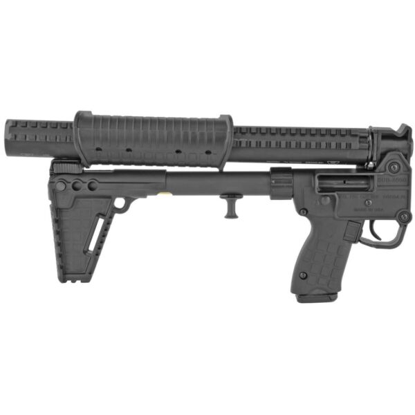 KELTEC SUB CQB MULTI MAGAZINE BLACK 9MM RIGHT SIDE VEW FOLDED AND COLLAPSED