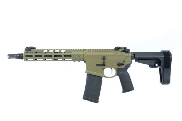 NOVESKE 10.5″ GEN 4 SHORTY 5.56 STAINLESS PISTOL BAZOOKA GREEN LEFT SIDE VIEW