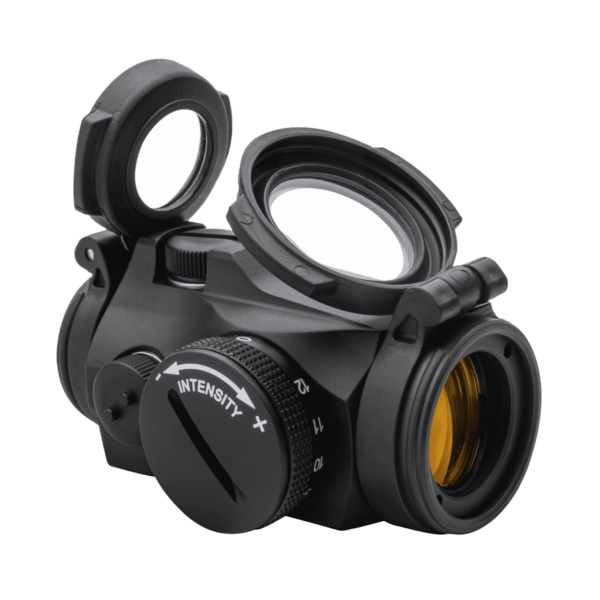 AIMPOINT MICRO H2 RED DOT REFLEX SIGHT TOP RIGHT SIDE VIEW FRONT ANGLE